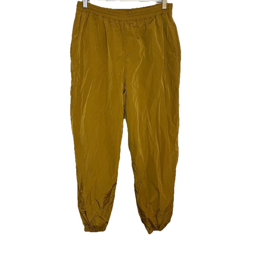 GOOD AMERICAN Women's MEDIUM (2) Nylon‎ Gold Essential Windbreaker Track Pants